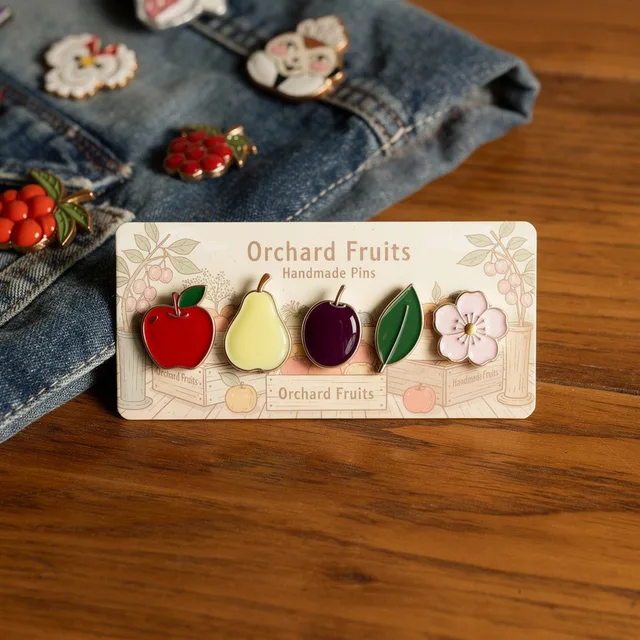 Amberleaf Enamel Pin Set Fruit Crate