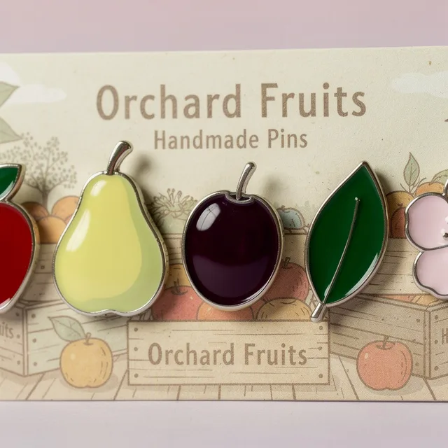 Amberleaf Enamel Pin Set Fruit Crate