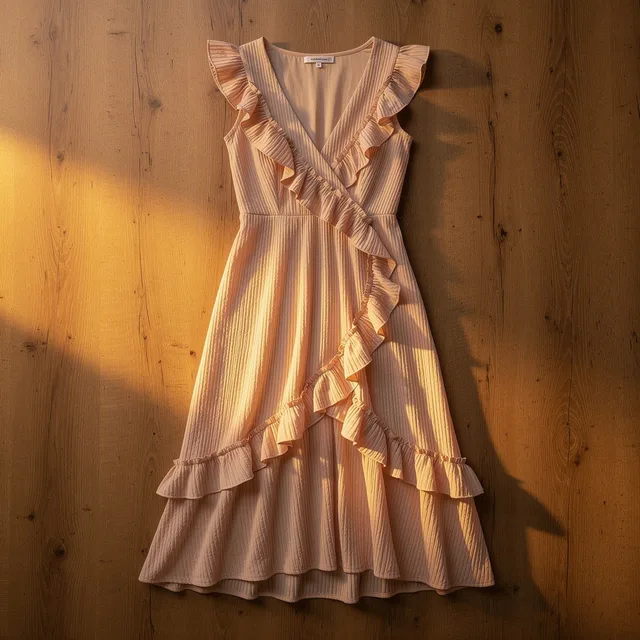 Auraloom RippleGlow Ruffle Midi Dress