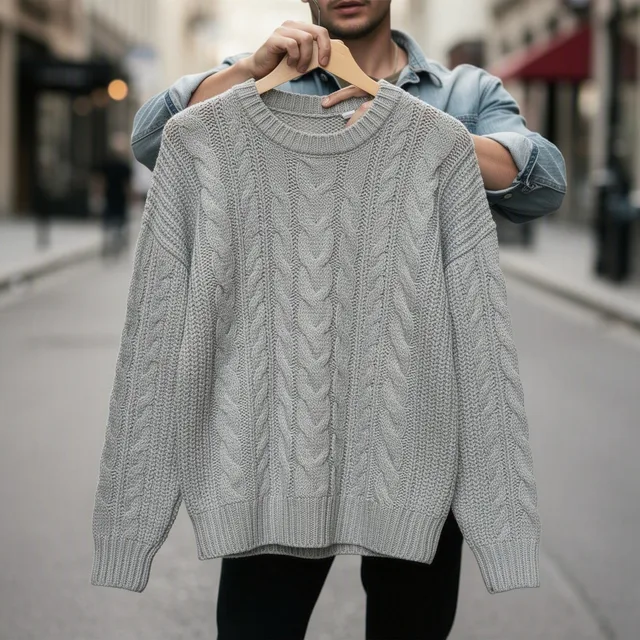 Cable-Knit Fisherman Sweater