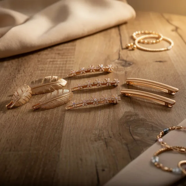 Glintara FeatherGlow Hair Clip Set