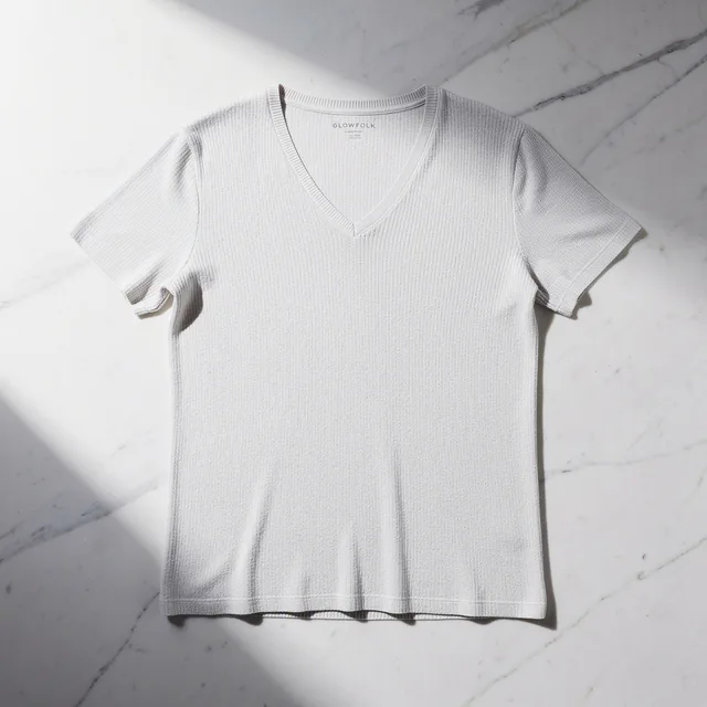 GlowFolk Featherlight V-Neck Knit Tee