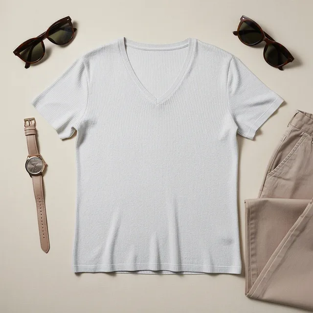 GlowFolk Featherlight V-Neck Knit Tee