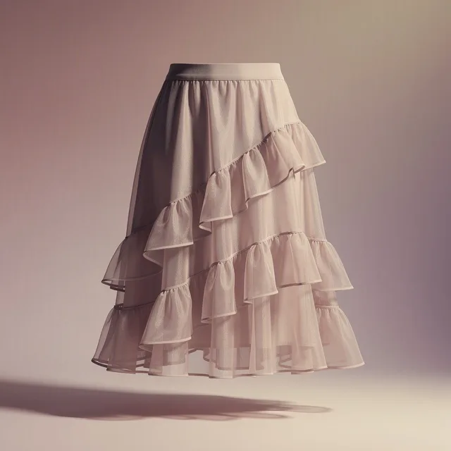 Lunivesta RuffleGlow Midi Skirt