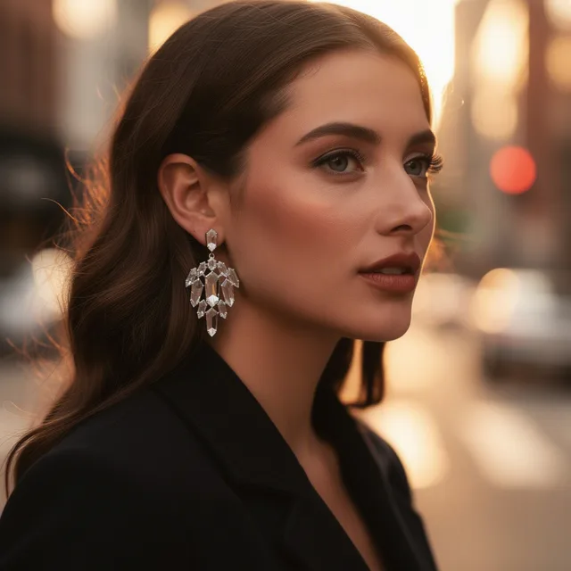 NimbusLoom CrystalCut Statement Earrings