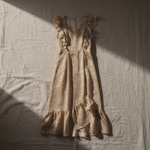 NovaSilk Ruffle Bloom Midi Dress