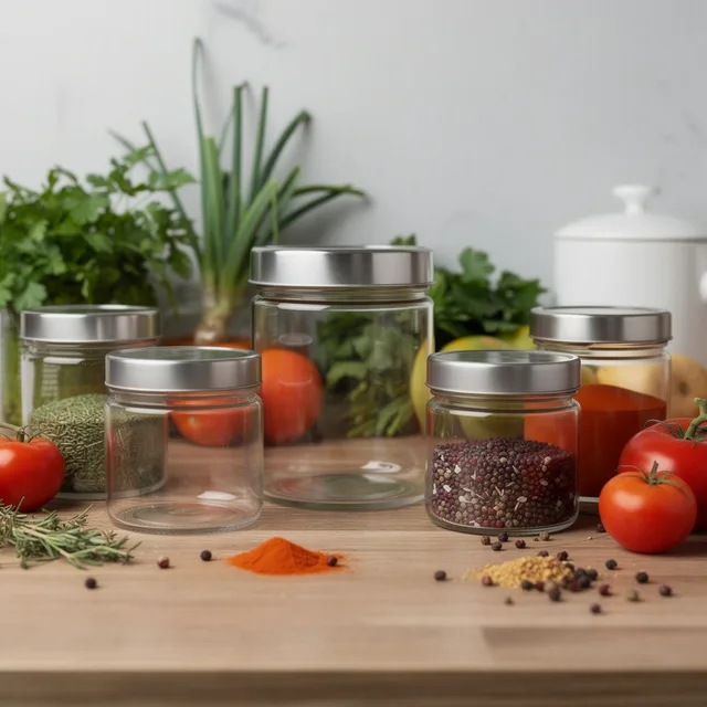 PantryPulse Airtight Spice Saver Jars