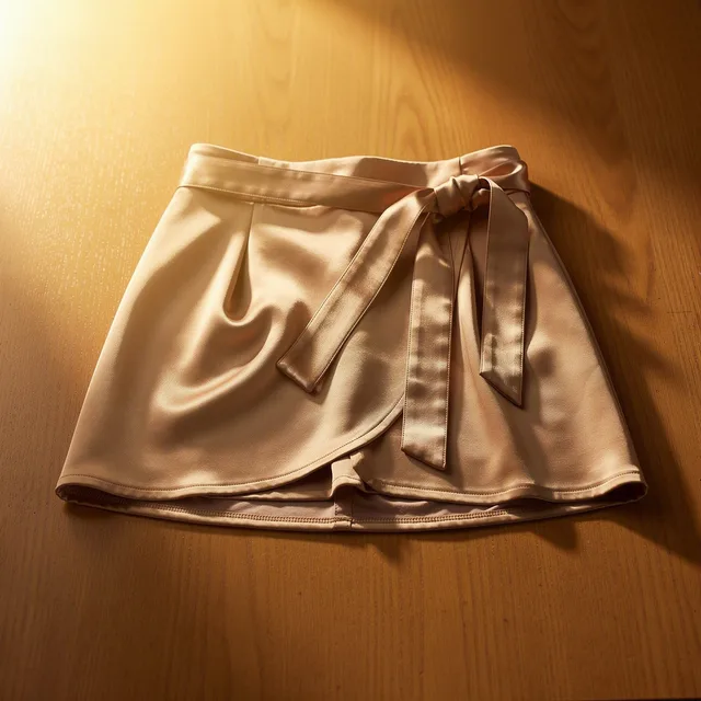 Threadora WrapEase Satin Belted Midi Skort