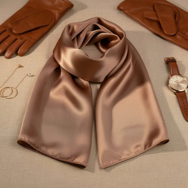 VelloraGlow Satin Wrap Scarf